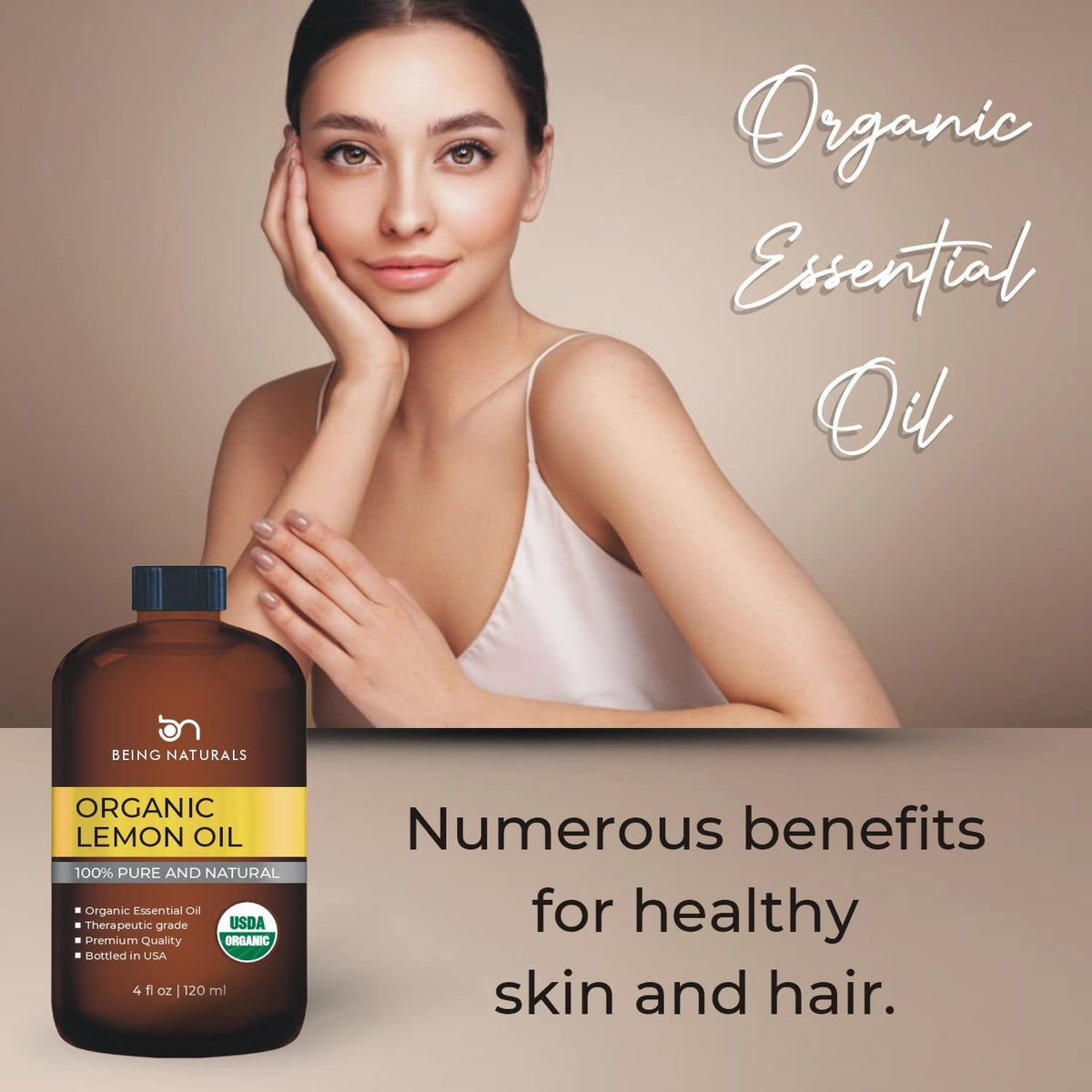 Organic Lemon Essential Oil Huge 4 FL OZ 100 Pure & Natural Pre