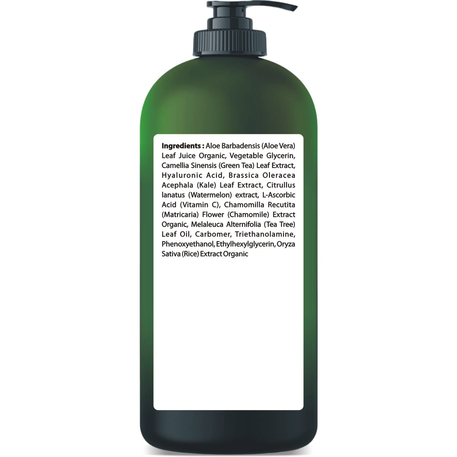 Aloe vera Gel - from 100% Pure Organic Aloe Infused with wonderful ingredients - Natural Raw Moisturizer for Face, Body, Hair. Perfect for Sunburn, Acne, Razor Bumps 16.9 fl oz (Tea Tree, Superfood, Hyaluronic Acid)